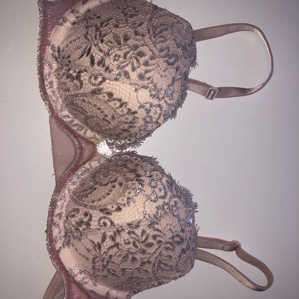 victoria’s secret pink & silver bombshell bra